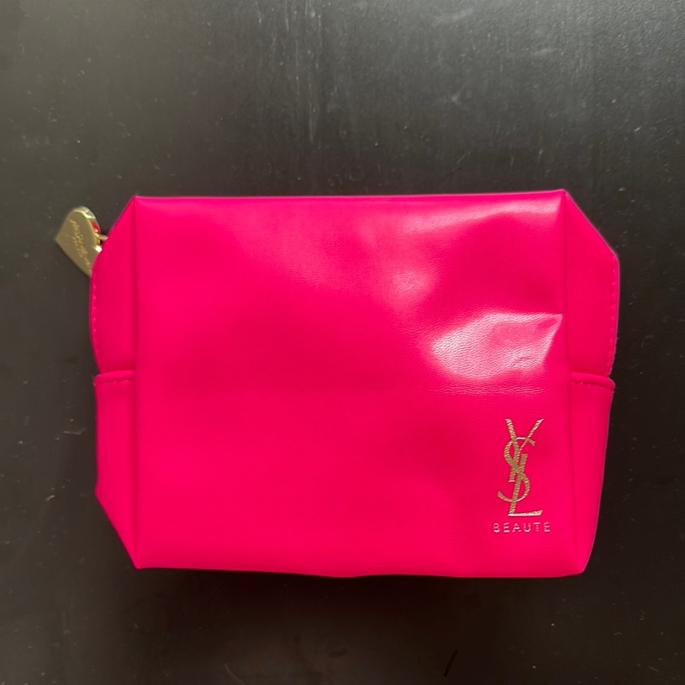 YSL Pink Square Vegan Leather Cosmetic Bag GWP